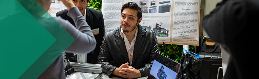 an engineering student research presentation