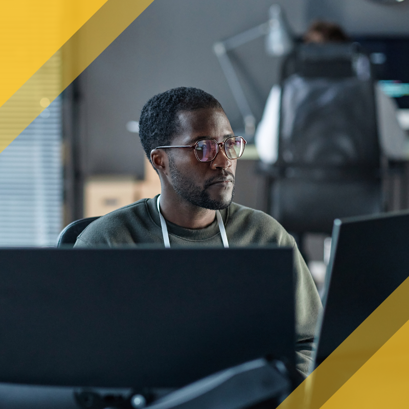 man auditing online data