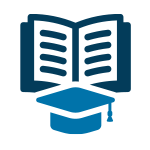 open book and graduation cap icon