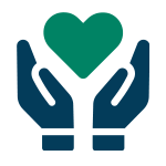 hands holding heart icon
